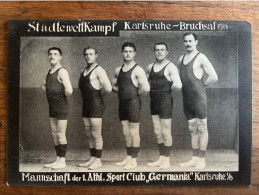 Karlsruhe - Bruchsal - Städtewettkampf 1914 - Mannschaft Der 1. Athl. Sport Club "Germania" Karlsruhe I/B - Karlsruhe