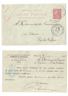 PARIS XII Carte Postale Entier 10c Semeuse Yv 129-CP1 Mill 524 Ob 1909 Repiqué Anciens Auto PANHARD LEVASSOR Fiscal 10 - Postales  Transplantadas (antes 1995)