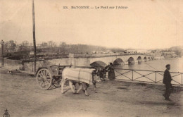 64 , Cpa  BAYONNE , 23 , Le Pont Sur L'Adour , Attelage De Boeufs (10794.S4) - Bayonne