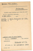 117 - 8 - Entier Postal Privé "Schuster & Co St Gall" Oblit Mécanique 1924 - Enteros Postales