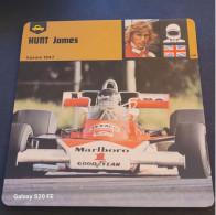 Fiches Illustrées  **  Sport Automobile **  Hunt James - Sports