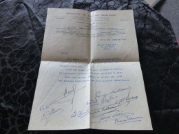 VP-216 , Association Des Comédiens Combattants,1950, Palais Royal, Avec Signatures Des Membres - Documenti Storici