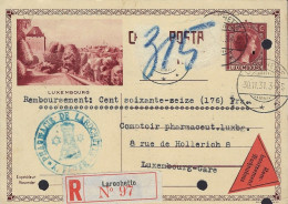 Luxembourg - Luxemburg - Carte-Postale  1932    Luxembourg   Cachet Larochette ( Carte Lègèrement Abimé Devant ) - Enteros Postales