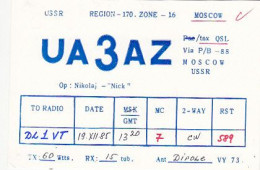 AK 213578 QSL - USSR - Moscow - Radio-amateur