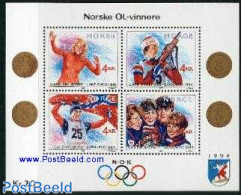 Norway 1989 Olympic Winter Winners S/s, Mint NH, Sport - Olympic Winter Games - Shooting Sports - Skating - Ongebruikt