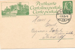 117 - 41 - Entier Postal Avec Illustration "Solothurn" Cachet à Date Heiden 1923 - Interi Postali