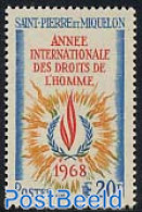 Saint Pierre And Miquelon 1968 Human Rights 1v, Mint NH, History - Human Rights - Andere & Zonder Classificatie