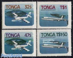 Tonga 1983 New Airports 4v, Mint NH, Transport - Aircraft & Aviation - Aviones