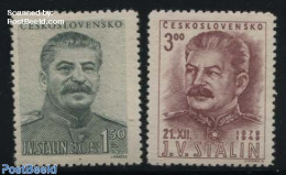 Czechoslovkia 1949 Stalin 2v, Mint NH, History - Politicians - Andere & Zonder Classificatie