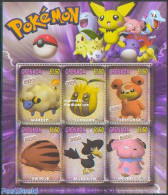 Grenada 2002 Pokemon 6v M/s /Mareep, Mint NH, Art - Comics (except Disney) - Comics