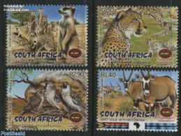 South Africa 2001 Kgalagadi Park 4v, Mint NH, Nature - Various - Animals (others & Mixed) - Birds - Cat Family - Joint.. - Ongebruikt
