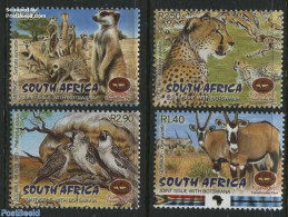 South Africa 2001 Kgalagadi Park 4v, Mint NH, Nature - Various - Animals (others & Mixed) - Birds - Cat Family - Joint.. - Neufs