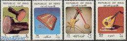 Iraq 1982 Music Instruments 4v, Mint NH, Performance Art - Music - Musical Instruments - Muziek