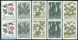 Sweden 1968 Flowers 5 Booklet Pairs, Mint NH, Nature - Flowers & Plants - Nuevos