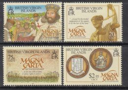 2015 British Virgin Islands Magna Carta Constitution Rights Complete Set Of 4 MNH - British Virgin Islands