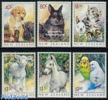 New Zealand 1999 Domestic Animals 6v, Mint NH, Nature - Birds - Cats - Dogs - Horses - Rabbits / Hares - Neufs