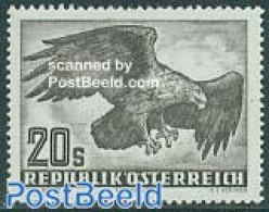 Austria 1959 Airmail, Bird 1v, White Paper, Mint NH, Nature - Birds - Birds Of Prey - Unused Stamps
