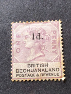 BECHUANALAND  SG 22  1d On 1d Lilac And Black MH* - 1885-1895 Crown Colony