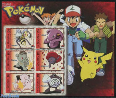 Gambia 2001 Pokemon 6v M/s, Mint NH, Art - Comics (except Disney) - Bandes Dessinées