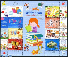 Israel 2012 Childrens Books 8v M/s, Mint NH, Nature - Cat Family - Fish - Art - Children's Books Illustrations - Ongebruikt (met Tabs)