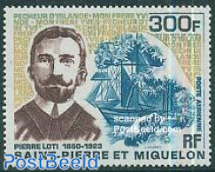 Saint Pierre And Miquelon 1969 Pierre Loti 1v, Mint NH, Transport - Ships And Boats - Art - Authors - Boten