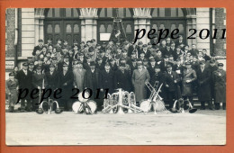 Carte Photo Originale - 62 - BERCK - Fanfare "Le Club Musical De Berck Sur Mer" - Musiciens, Instruments - Devant Mairie - Berck