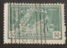 CANADA YT 223 OBLITERE "ABATTAGE D ARBRES EN COLOMBIE BRITANNIQUE" ANNÉE 1946 - Gebruikt