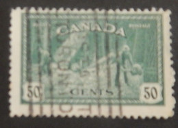 CANADA YT 223 OBLITERE "ABATTAGE D ARBRES EN COLOMBIE BRITANNIQUE" ANNÉE 1946 - Oblitérés