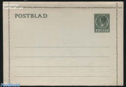 Netherlands 1937 Card Letter 5c On Greengrey Cardboard, Unused Postal Stationary - Lettres & Documents