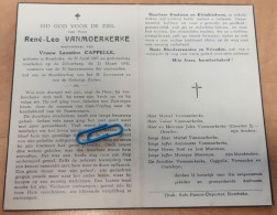 DP - René Vanmoerkerke - Cappelle - Rumbeke 1887 - Zilverberg 1952 - Obituary Notices
