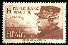 1940 FRANCE N 454 - POUR LES OEUVRES DE GUERRE LA MARNE - LE MARÉCHAL JOFFRE - NEUF** - Nuovi