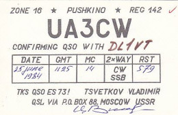 AK 213590 QSL - USSR - Pushkino - Radio Amatoriale