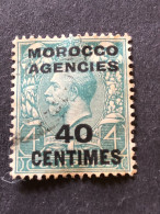 MOROCCO AGENCIES  SG 148 40c On 4d Grey Green - Zoulouland (1888-1902)