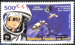 Benin 2007 Youri Gagarine, Men In Space, Inverted Overprint, Mint NH, Transport - Various - Space Exploration - Errors.. - Neufs