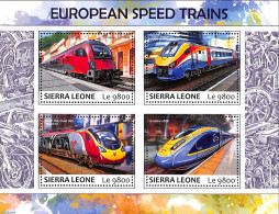 Sierra Leone 2017 European Speed Trains, Mint NH, Transport - Railways - Trenes