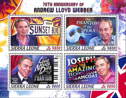 Sierra Leone 2018 70th Anniversary Of Andrew Lloyd Webber, Mint NH, Performance Art - Music - Musical Instruments - Ar.. - Musique