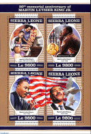 Sierra Leone 2018 50th Memorial Anniversary Of Martin Luther King, Mint NH, History - Nature - Performance Art - Nobel.. - Nobelpreisträger