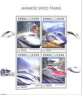 Sierra Leone 2018 Japanese Speed Trains, Mint NH, Sport - Transport - Mountains & Mountain Climbing - Railways - Bergsteigen