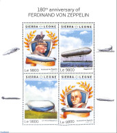 Sierra Leone 2018 180th Anniversary Of Ferdinand Von Zeppelin, Mint NH, Transport - Zeppelins - Zeppelines
