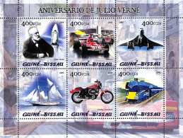 Guinea Bissau 2005 Jules Verne, Mint NH, Sport - Transport - Autosports - Automobiles - Motorcycles - Aircraft & Aviat.. - Voitures