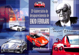 Guinea Bissau 2013 25th Anniversary Of Enzo Ferrari, Mint NH, Transport - Automobiles - Ferrari - Coches