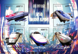 Guinea Bissau 2013 Japanese Speed Trains, Mint NH, Transport - Railways - Trenes