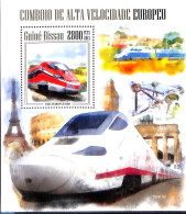 Guinea Bissau 2013 European Speed Trains, Mint NH, Transport - Railways - Trains