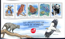 Guinea Bissau 2014 Red List, Mint NH, Nature - Birds Of Prey - Butterflies - Cat Family - Fish - Owls - Wild Animals -.. - Vissen