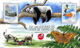 Guinea Bissau 2014 Red List, Mint NH, Nature - Birds Of Prey - Butterflies - Cat Family - Wild Animals - Pandas - Guinée-Bissau