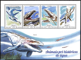 Guinea Bissau 2014 Prehistoric Water Animals, Mint NH, Nature - Fish - Prehistoric Animals - Peces