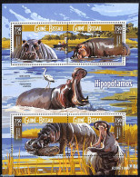 Guinea Bissau 2015 Hippos, Mint NH, Nature - Birds - Hippopotamus - Guinea-Bissau