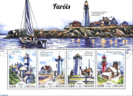 Guinea Bissau 2015 Lighthouses, Mint NH, Transport - Various - Ships And Boats - Lighthouses & Safety At Sea - Barcos
