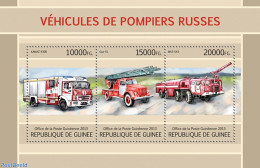 Guinea, Republic 2013 Fire Engines, Mint NH, Transport - Automobiles - Fire Fighters & Prevention - Autos