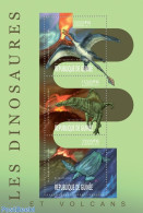 Guinea, Republic 2013 Dinosaurs And Volcanos, Mint NH, Nature - Prehistoric Animals - Turtles - Prehistorisch